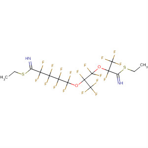 Structure of Pentanimidothioic acid,5-[2-[1-[(ethylthio)iminomethyl]-1,2,2,2-tetrafluoroethoxy]-1,2,2-trifluoro-1-(trifluoromethyl)ethoxy]-2,2,3,3,4,4,5,5-octafluoro-, ethyl ester