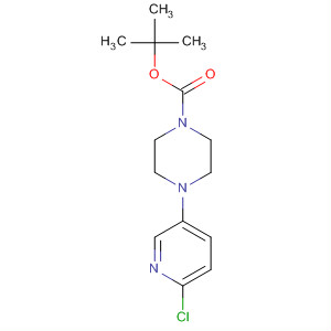 Structure of 1-Piperazinecarboxylic acid, 4-(6-chloro-3-pyridinyl)-, 1,1-dimethylethylester