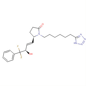 2-Pyrrolidinone,5-[(1E,3R)-4,4-difluoro-3-hydroxy-4-phenyl-1-butenyl]-1-[6-(1H-tetrazol-5-yl)hexyl]-, (5R)-结构式