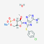 Structure of 8-(4-Chlorophenylthio)-2μ-O-methyladenosine  3μ,5μ-cyclic  monophosphate  hydrate  monosodium