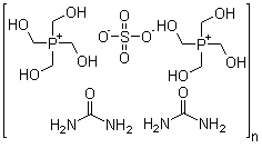 Structure of Tetrakis(hydroxymethyl)phosphonium sulfate urea polymer
