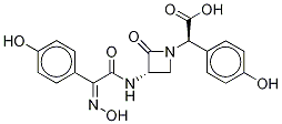 Structure of (3S,αR)-3-[[[(Z)-Hydroxyimino](4-hydroxyphenyl)acetyl]amino]-α-(4-hydroxyphenyl)-2-oxo-1-azetidineacetic acid