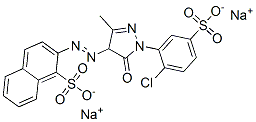 Structure of disodium 2-[[1-(2-chloro-5-sulphonatophenyl)-4,5-dihydro-3-methyl-5-oxo-1H-pyrazol-4-yl]azo]naphthalene-1-sulphonate