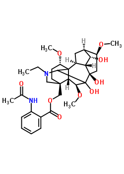 [(1alpha,6beta,10alpha,13alpha,14alpha,16beta,17xi)-20-ethyl-7,8,14-trihydroxy-1,6,16-trimethoxyaconitan-4-yl]methyl 2-(acetylamino)benzoate结构式