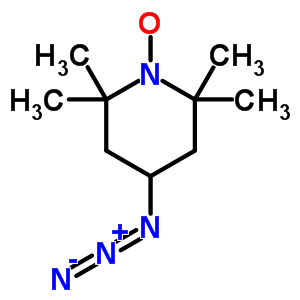 Structure of (4-azido-2,2,6,6-tetramethylpiperidin-1-yl)oxidanyl