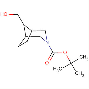 3-Azabicyclo[3.2.1]octane-3-carboxylic acid, 8-(hydroxymethyl)-,1,1-dimethylethyl ester结构式