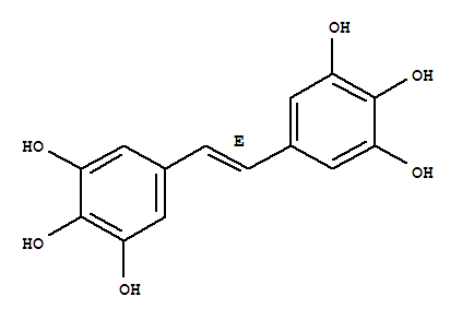 Structure of 1,2,3-Benzenetriol,5,5'-(1E)-1,2-ethenediylbis-