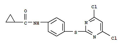 [4-(4,6-二氯嘧啶基-2-磺酰基)苯基L]甲胺环丙羧酸结构式