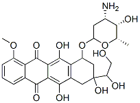 Structure of 10-[(4S,5S,6S)-4-amino-5-hydroxy-6-methyl-oxan-2-yl]oxy-8-(1,2-dihydro xyethyl)-6,8,11-trihydroxy-1-methoxy-9,10-dihydro-7H-tetracene-5,12-di one