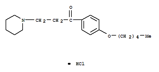 Structure of 1-[4-(Pentyloxy)phenyl]-3-(piperidin-1-yl)propan-1-one hydrochloride (1:1)