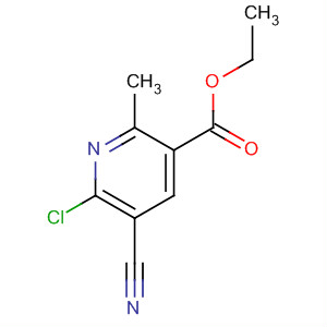 Structure of 3-Pyridinecarboxylic acid, 6-chloro-5-cyano-2-methyl-, ethyl ester