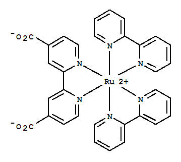 Structure of ruthenium bis(bipyridine)dicarboxybipyridine