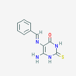 4(1H)-Pyrimidinone,6-amino-2,3-dihydro-5-[(phenylmethylene)amino]-2-thioxo-结构式