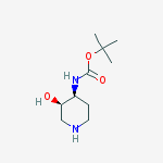 Structure of CARBAMIC ACID [(3R,4S)-3-HYDROXY-PIPERIDIN-4-YL]-,TERT-BUTYL ESTER