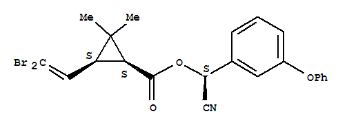 Structure of Cyclopropanecarboxylicacid, 3-(2,2-dibromoethenyl)-2,2-dimethyl-, cyano(3-phenoxyphenyl)methyl ester,[1S-[1a(R*),3a]]-