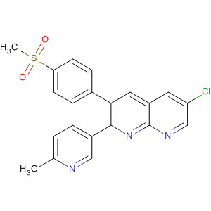 1,8-Naphthyridine,6-chloro-2-(6-methyl-3-pyridinyl)-3-[4-(methylsulfonyl)phenyl]-结构式