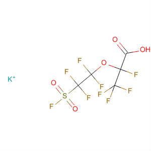 Structure of Propanoic acid,2,3,3,3-tetrafluoro-2-[1,1,2,2-tetrafluoro-2-(fluorosulfonyl)ethoxy]-,potassium salt