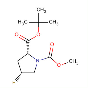 1,2-Pyrrolidinedicarboxylic acid, 4-fluoro-, 1-(1,1-dimethylethyl)2-methyl ester, (2R,4R)-结构式