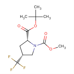 1,2-Pyrrolidinedicarboxylic acid, 4-(trifluoromethyl)-,1-(1,1-dimethylethyl) 2-methyl ester, (2R,4R)-结构式