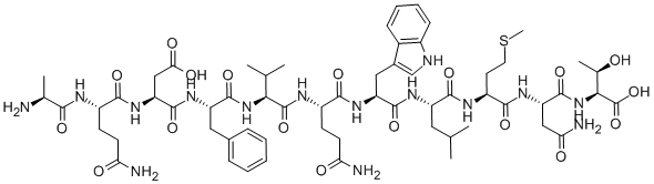 Structure of H-ALA-GLN-ASP-PHE-VAL-GLN-TRP-LEU-MET-ASN-THR-OH