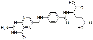 Structure of D-Glutamic acid, N-[4-[[(2-amino-1,4-dihydro-4-oxo-6-pteridinyl)methyl]amino]benzoyl]-