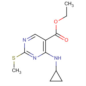Structure of 5-Pyrimidinecarboxylic acid, 4-(cyclopropylamino)-2-(methylthio)-, ethylester