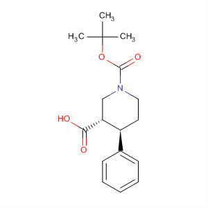 Structure of 1,3-Piperidinedicarboxylic acid, 4-phenyl-, 1-(1,1-dimethylethyl) ester,(3S,4R)-