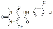 N-(3,4-双氯基苯基)-1,2,3,4-四氢-6-羟基-1,3-二甲基-2,4-二氧代-5-嘧啶甲酰胺结构式