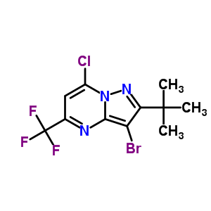 Structure of 3-BROMO-2-(TERT-BUTYL)-7-CHLORO-5-(TRIFLUOROMETHYL)PYRAZOLO[1,5-A]PYRIMIDINE