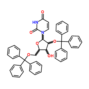1-(2,5-di-O-tritylpentofuranosyl)pyrimidine-2,4(1H,3H)-dione结构式