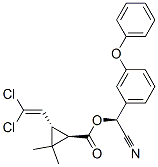 alpha-cyano-3-phenoxybenzyl [1R-[1alpha(S*),3beta]]-3-(2,2-dichlorovinyl)-2,2-dimethylcyclopropanecarboxylate结构式