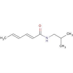 Structure of 2,4-Hexadienamide, N-(2-methylpropyl)-, (E,E)-