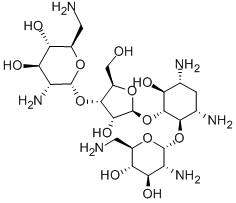 5-amino-2-(aminomethyl)-6-[5-[3,5-diamino-2-[3-amino-6-(aminomethyl)-4 ,5-dihydroxy-oxan-2-yl]oxy-6-hydroxy-cyclohexyl]oxy-4-hydroxy-2-(hydro xymethyl)oxolan-3-yl]oxy-oxane-3,4-diol结构式