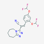 Structure of 3-[2,4-bis(difluoromethoxy)phenyl]-2-(6,7,8,9-tetrahydro-5h-[1,2,4]triazolo[4,3-a]azepin-3-yl)prop-2-enenitrile