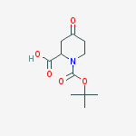 Structure of (R)-1-Boc-4-piperidone-2-carboxylic acid, 98+%