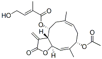 Structure of (E)-4-Hydroxy-2-methyl-2-butenoic acid [(3aR,4R,6E,9S,10Z,11aR)-9-acetoxy-2,3,3a,4,5,8,9,11a-octahydro-6,10-dimethyl-3-methylene-2-oxocyclodeca[b]furan-4-yl] ester