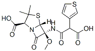 Structure of (2S,5R,6S)-6-[(3-Hydroxy-3-oxo-2-thiophen-3-ylpropanoyl)amino]-6-methoxy-3,3-dimethyl-7-oxo-4-thia-1-azabicyclo[3.2.0]heptane-2-carboxylic acid