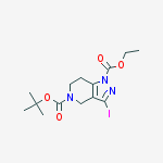 Structure of 5-O-tert-butyl 1-O-ethyl 3-iodo-6,7-dihydro-4H-pyrazolo[4,3-c]pyridine-1,5-dicarboxylate
