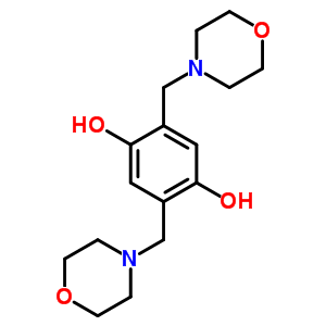 2,5-bis(morpholin-4-ylmethyl)benzene-1,4-diol结构式