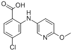 Chemical structure of 4-Chloro-2-[(6-methoxy-3-pyridinyl)amino] benzoic acid