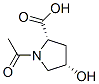 L-Proline, 1-acetyl-4-hydroxy-, cis-结构式