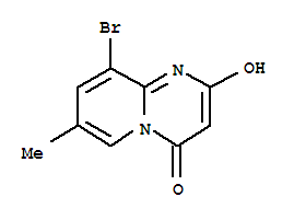 Structure of 4H-Pyrido[1,2-a]pyrimidin-4-one, 9-bromo-2-hydroxy-7-methyl-