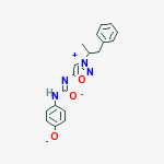 Structure of N-(4-methoxyphenyl)-N'-[3-(1-phenylpropan-2-yl)-1,2,3-oxadiazol-3-ium-5-yl]carbamimidate