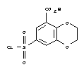 Structure of 7-(chlorosulphonyl)-2,3-dihydro-1,4-benzodioxin-5-carboxylic acid