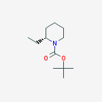 Structure of 1-PIPERIDINECARBOXYLIC ACID,2-ETHYL-,1,1-DIMETHYLETHYL ESTER,(2R)-