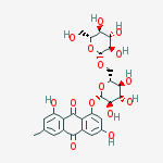 1,6-dihydroxy-3-methyl-8-[(2s,3r,4s,5s,6r)-3,4,5-trihydroxy-6-[[(2r,3r,4s,5s,6r)-3,4,5-trihydroxy-6-(hydroxymethyl)oxan-2-yl]oxymethyl]oxan-2-yl]oxyanthracene-9,10-dione结构式