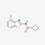 Structure of CYCLOBUTANECARBOXAMIDE,N-(4-METHYL-2-BENZOTHIAZOLYL)-