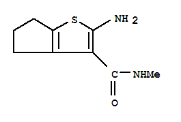 Structure of 4H-Cyclopenta[b]thiophene-3-carboxamide,2-amino-5,6-dihydro-N-methyl-