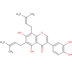 Structure of 4H-1-Benzopyran-4-one,3-(3,4-dihydroxyphenyl)-5,7-dihydroxy-6,8-bis(3-methyl-2-butenyl)-