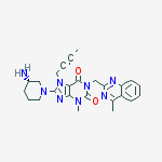 Structure of 1H-Purine-2,6-dione,8-[(3S)-3-amino-1-piperidinyl]-7-(2-butynyl)-3,7-dihydro-3-methyl-1-[(4-methyl-2-quinazolinyl)methyl]-